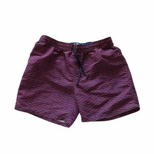 Boden Mens Swim Trunks Sz L Geometric 5" Lined Beach Vacation Preppy‎